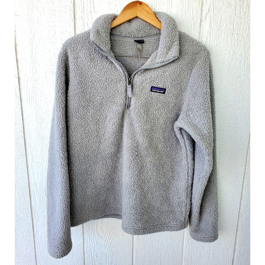 Patagonia Los Gatos Fleece Sherpa Teddy Quarter Zip Jacket Gray Women’s Xl